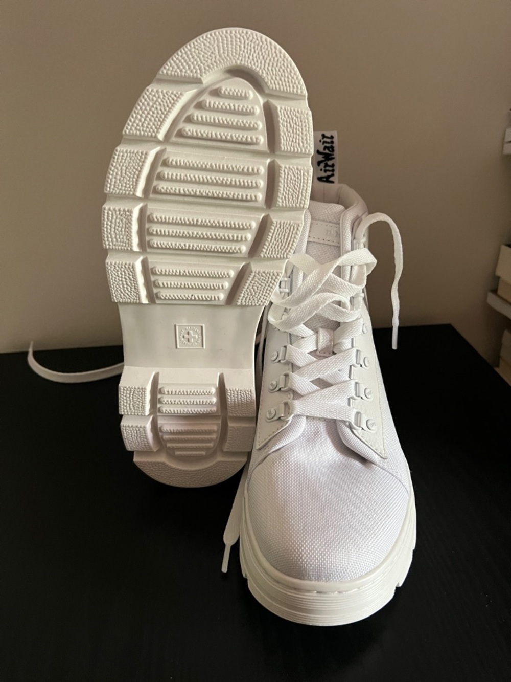 Dr. Martens Combs White Poly Casual Combat Boots - Size 9 US EU 41 - Picture 5 of 6